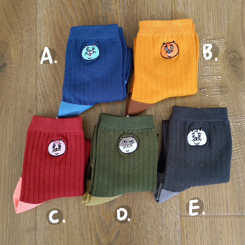 【ehcat貓室友】貓室友刺繡棉襪