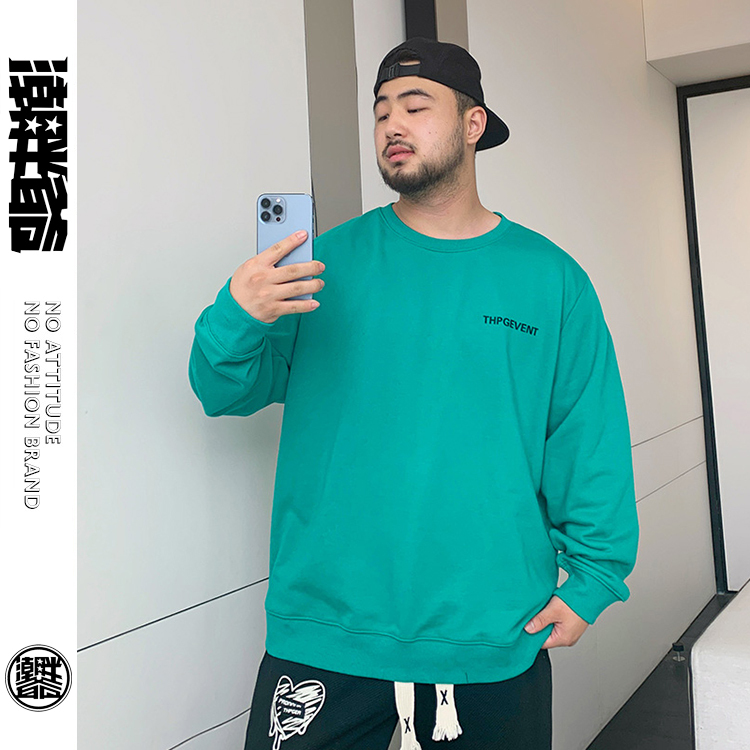 潮胖爺大尺碼-潮牌長袖厚T〈BFWY7382〉