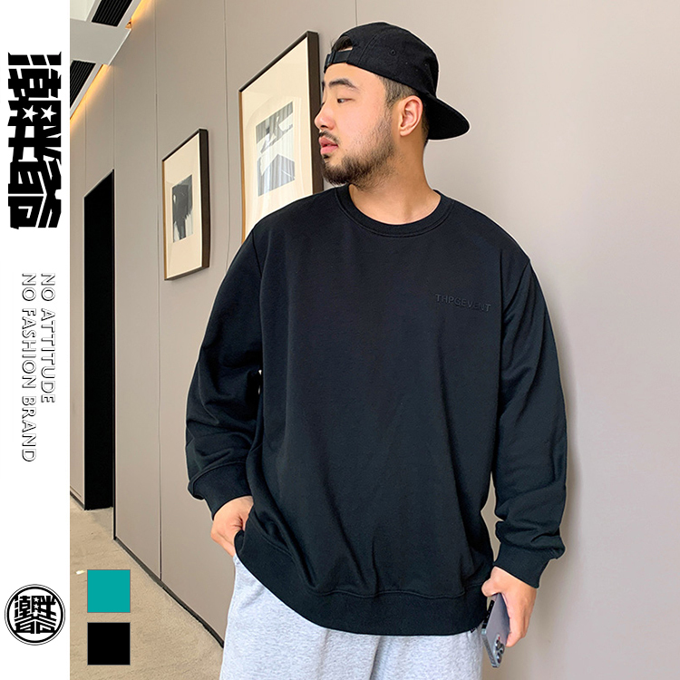 潮胖爺大尺碼-潮牌長袖厚T〈BFWY7382〉