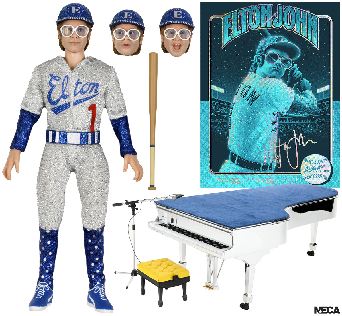 NECA 代理版 可動公仔艾爾頓 約翰 1975 演唱會版