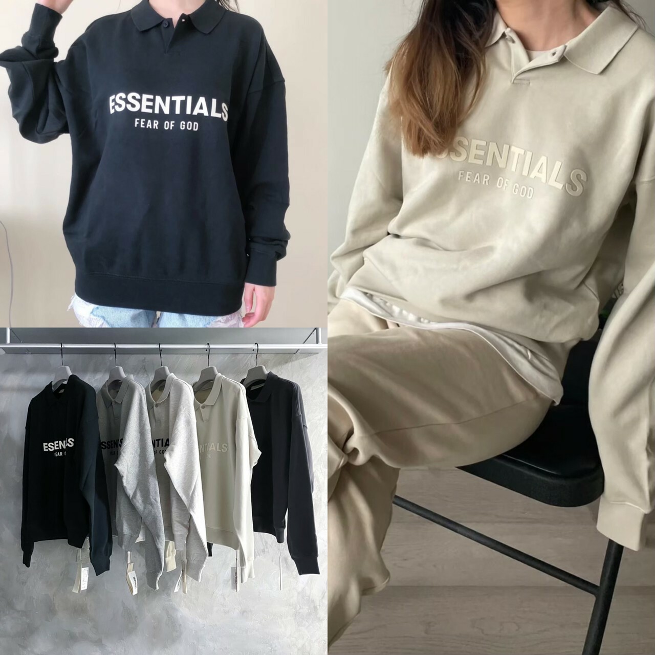 FOG Essentials 童款 大字體Logo Polo長袖 衛衣