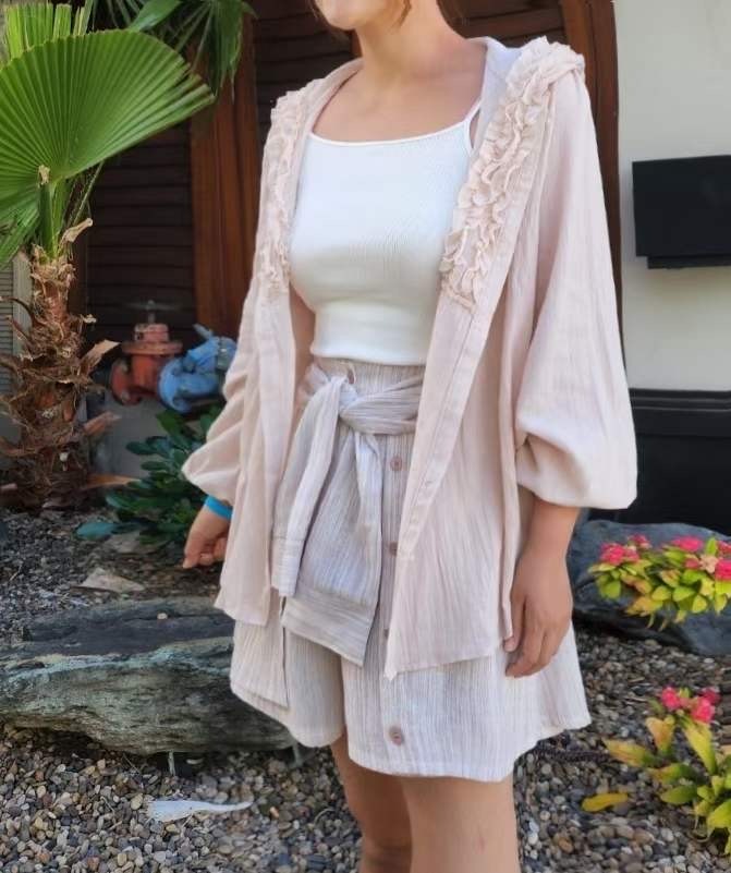 SEPT2345 中長版RUFFLE圍邊外套