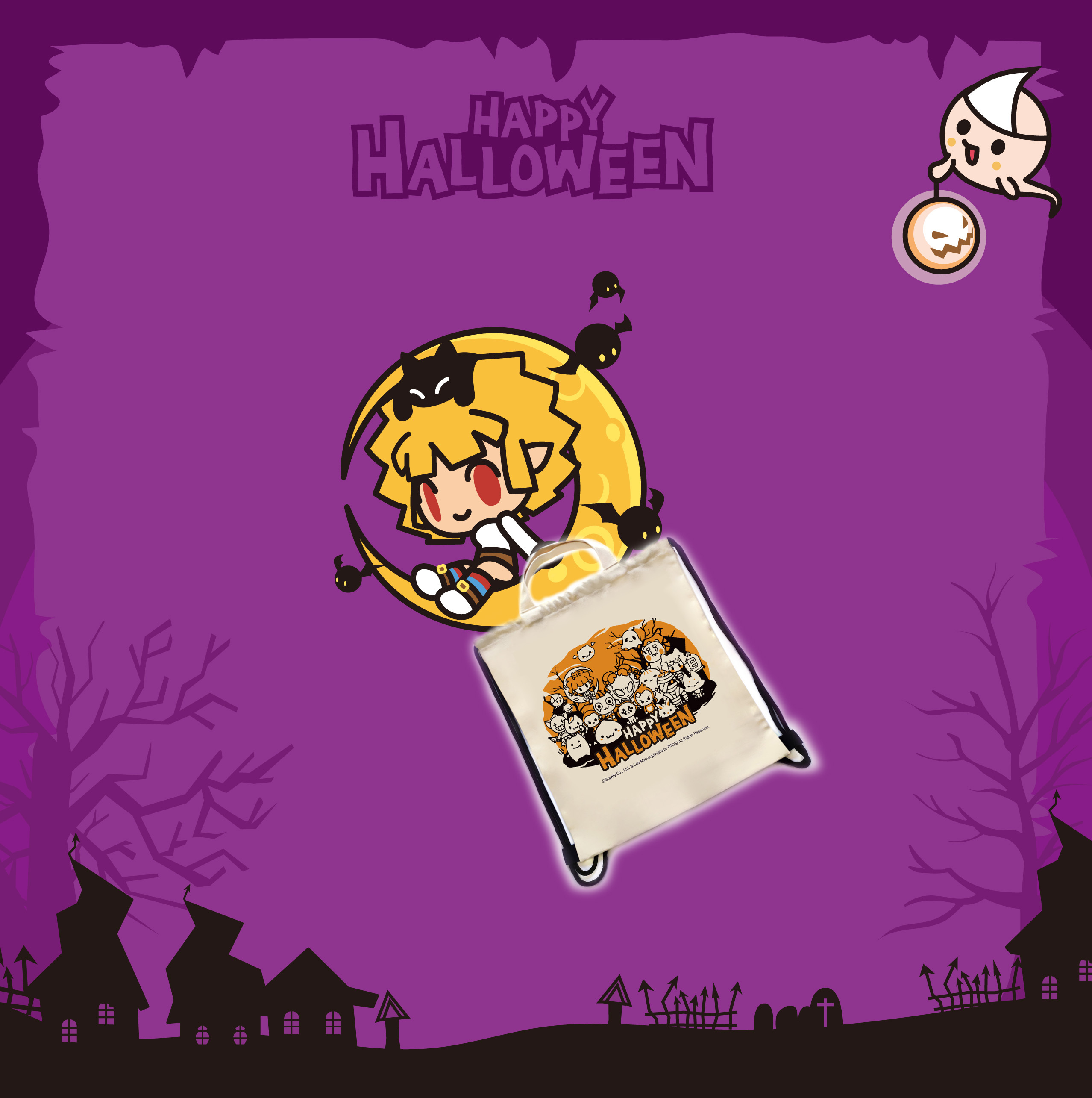 《RO仙境傳說》萬聖節特別版帆布後背袋