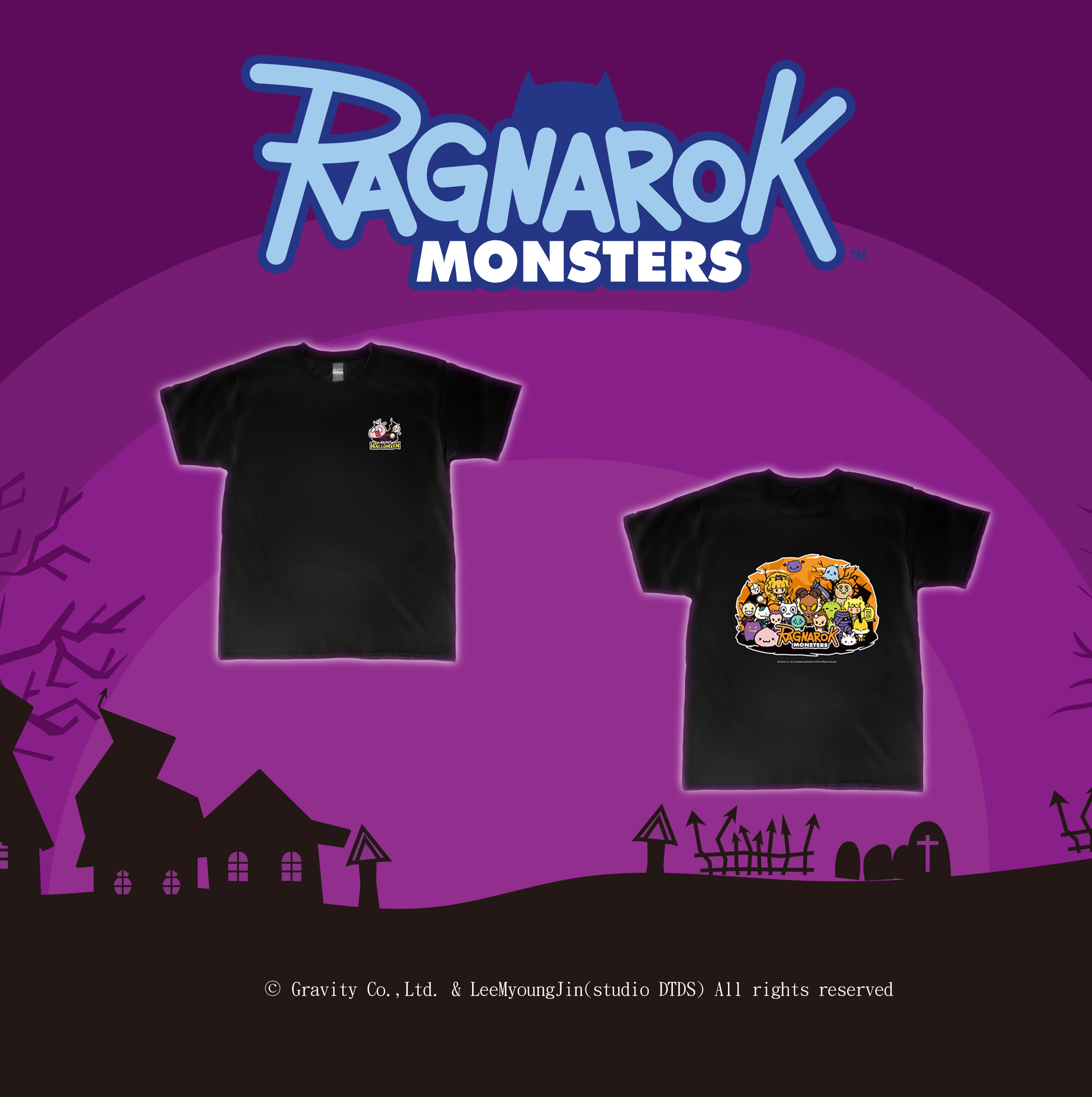 《RO仙境傳說》萬聖節波利特別版 T-shirt(黑)