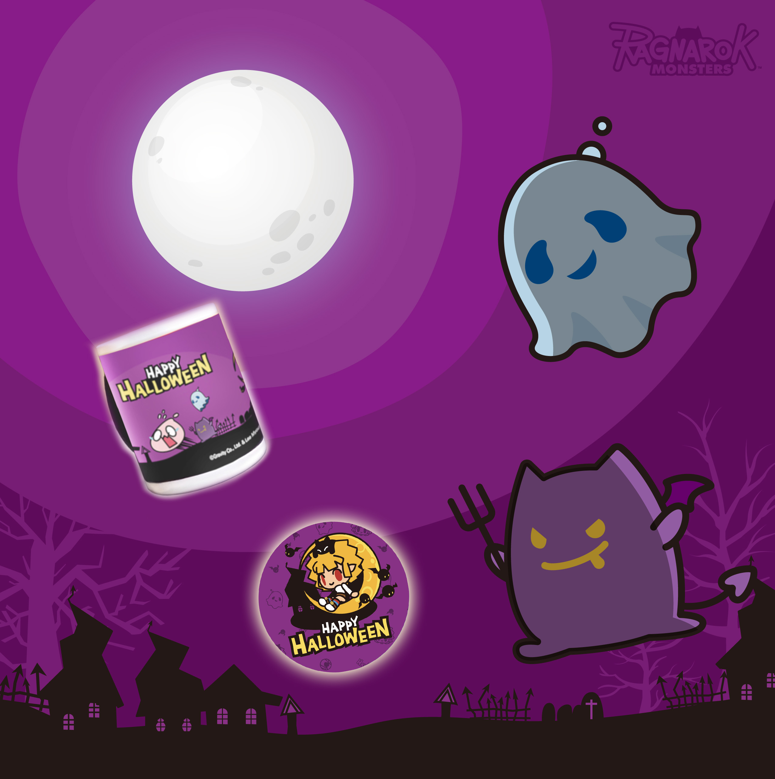 《RO仙境傳說》萬聖節特別版感溫變色杯墊組