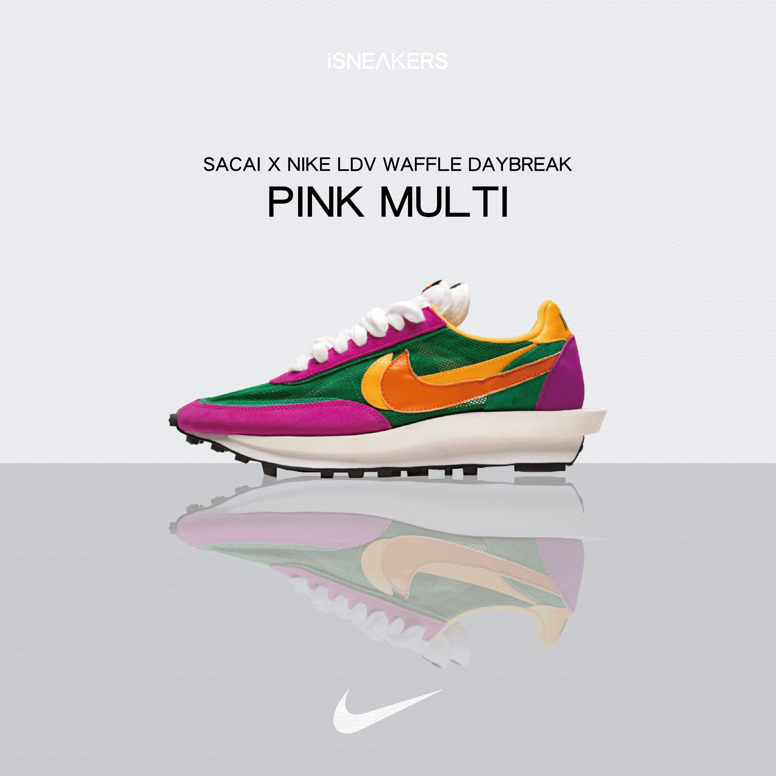 iSNEAKERS｜Sacai x Nike LDV Waffle Daybreak 紫綠 BV0073-301