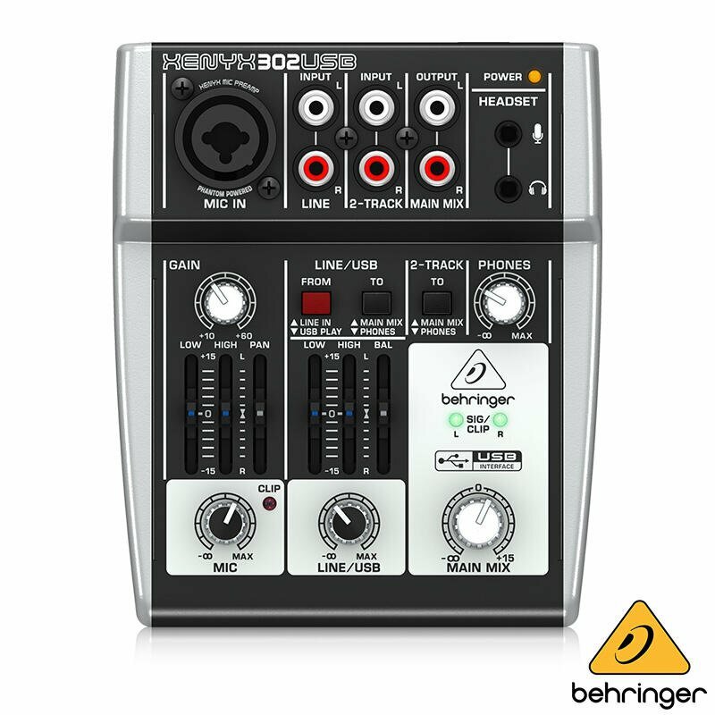 Behringer XENYX 系列 302USB 迷你混音器 錄音介面