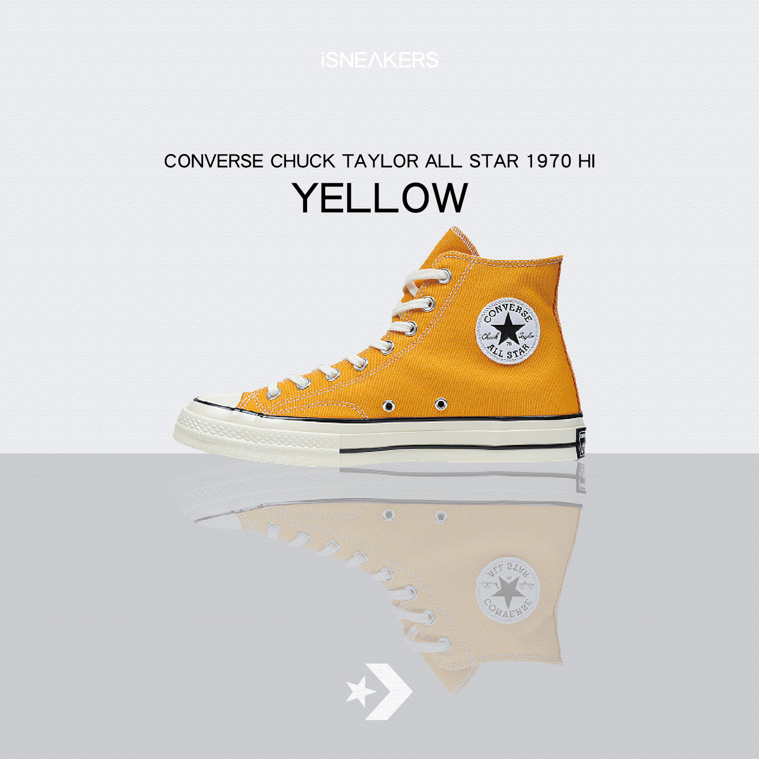 iSNEAKERS｜Converse Chuck Taylor All Star 1970高筒 黃色 帆布鞋 男女鞋 162054c