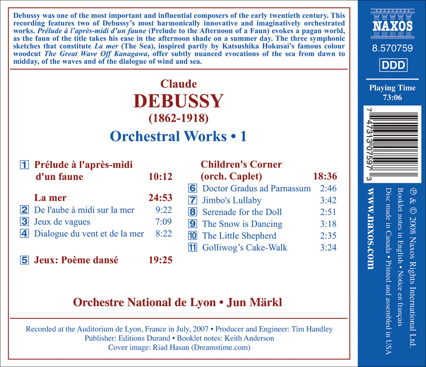 【CD】《Debussy: Orchestral Works》Vol. 1