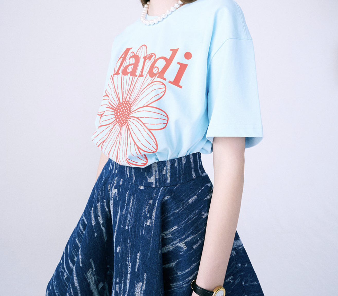 【韓国 Mardi Mercredi】TSHIRT DDANJI_IVORY TSHIRT DDANJI CH.06_IVORY BLACK - MARDI MERCREDI