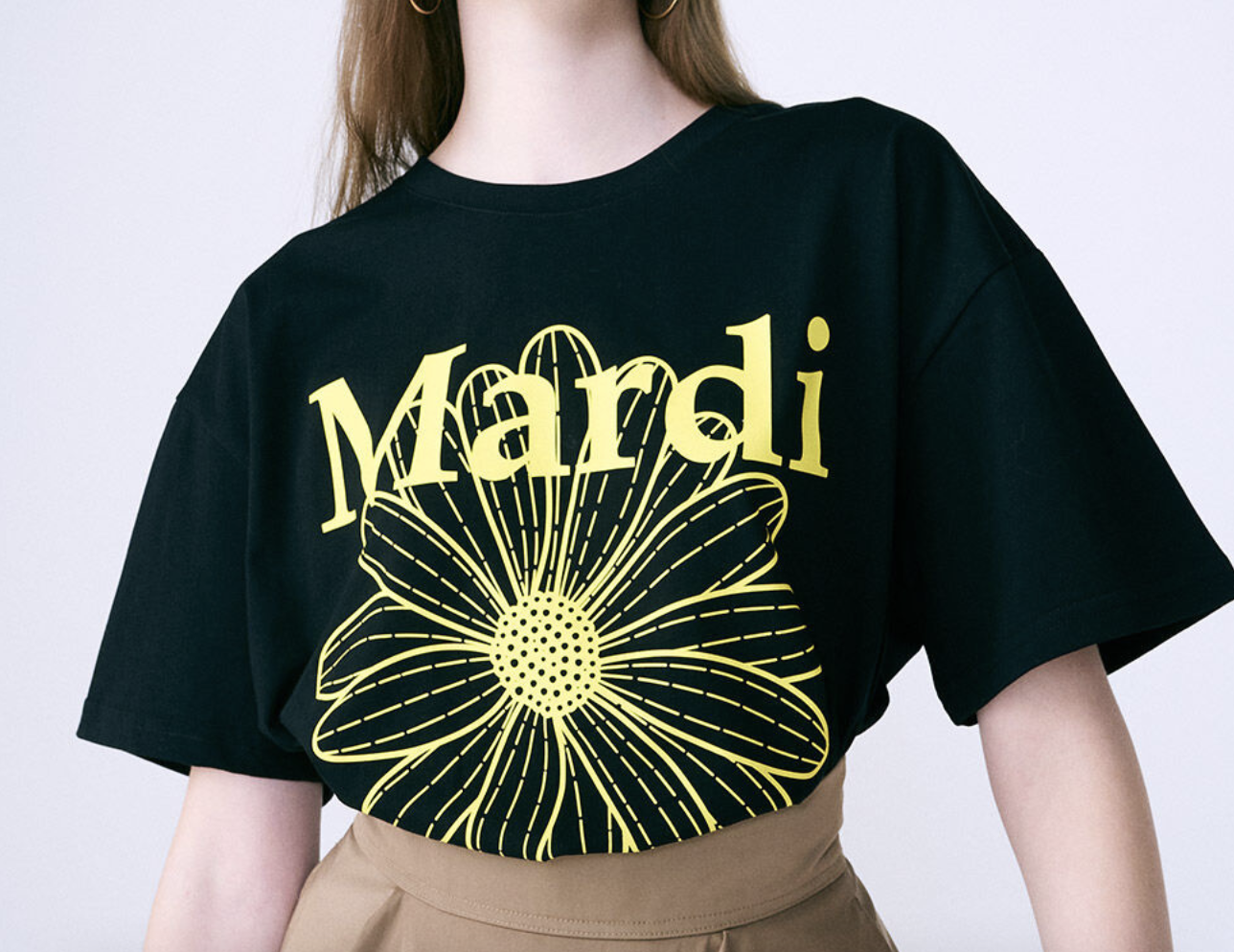 【韓国 Mardi Mercredi】TSHIRT DDANJI_IVORY TSHIRT DDANJI CH.06_IVORY BLACK - MARDI MERCREDI
