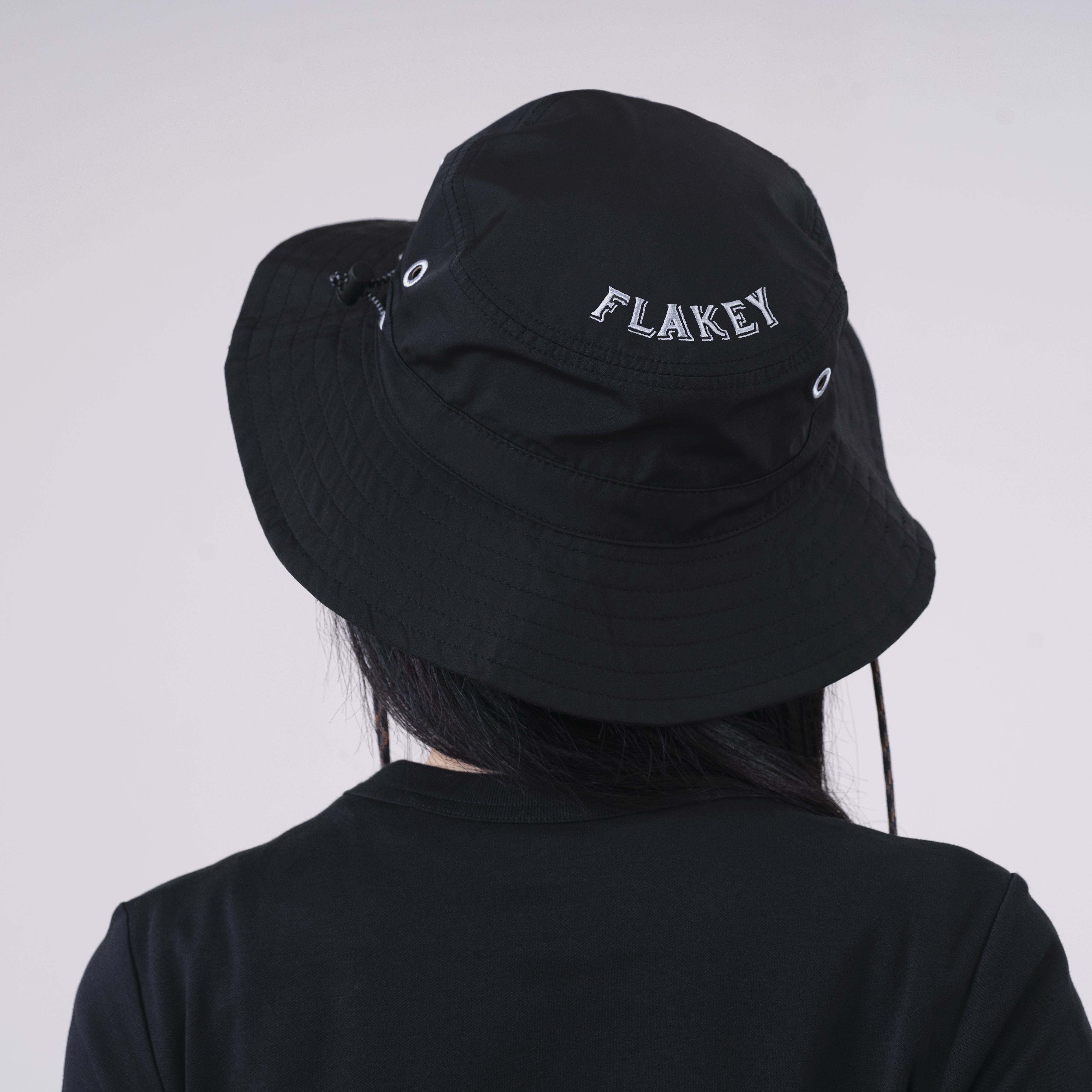 山系極黑漁夫帽(帶帽繩) (中性)