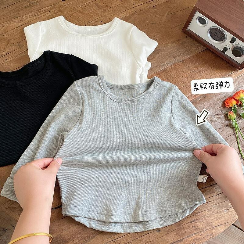 彈力螺紋百搭上衣