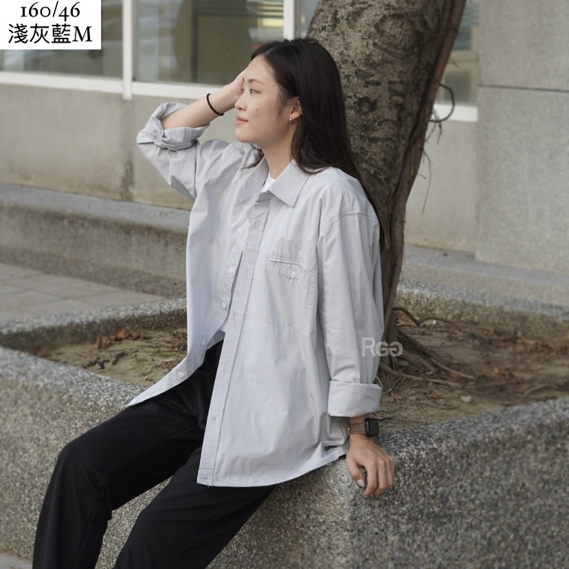 #98910 下擺拉繩長袖襯衫 薄外套