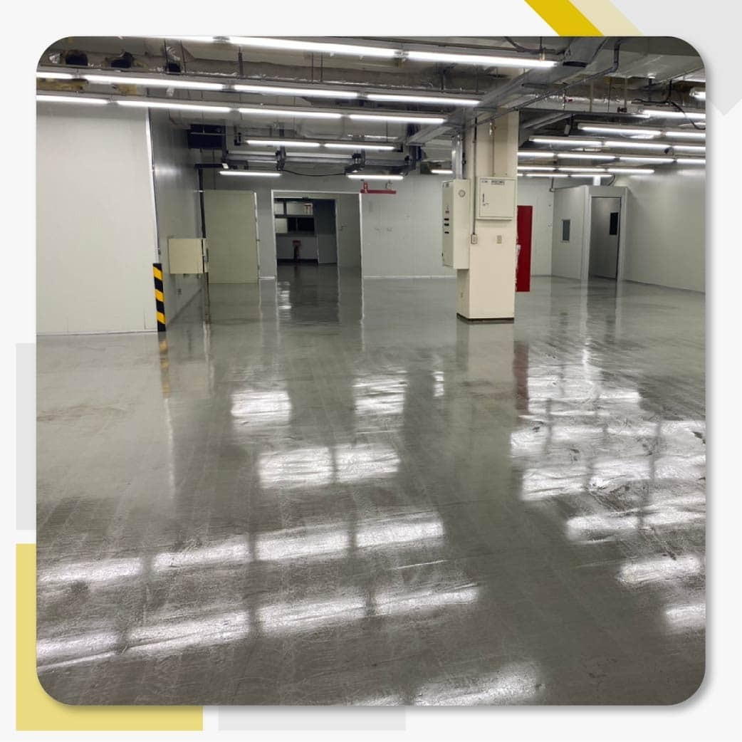 桃園雲邦工業區廠房地坪重鋪工程，使用南寳漆的920SP環氧樹脂低氣味底漆。