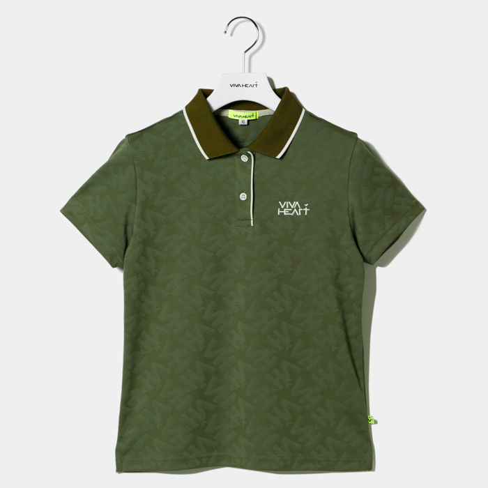 女士 素色緹花POLO衫