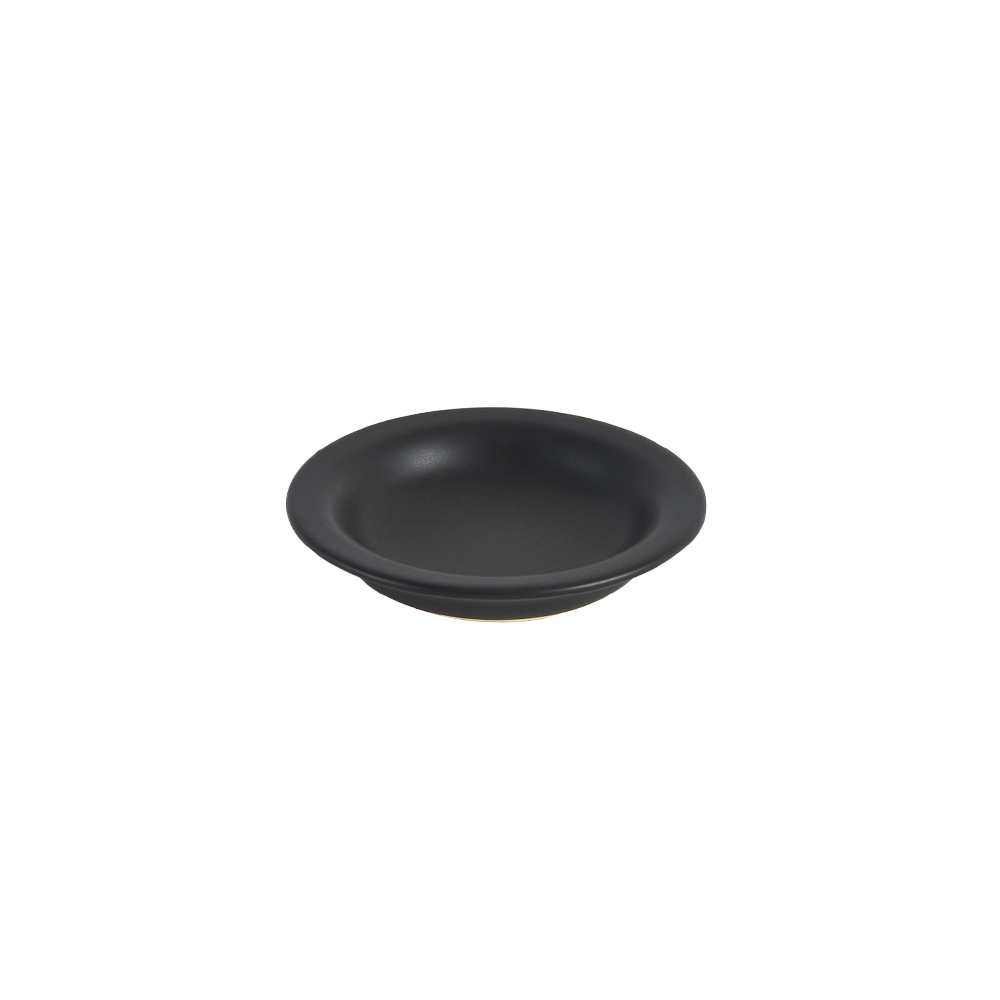 KOGA │ 陶質圓形醬碟 (尖山黑)