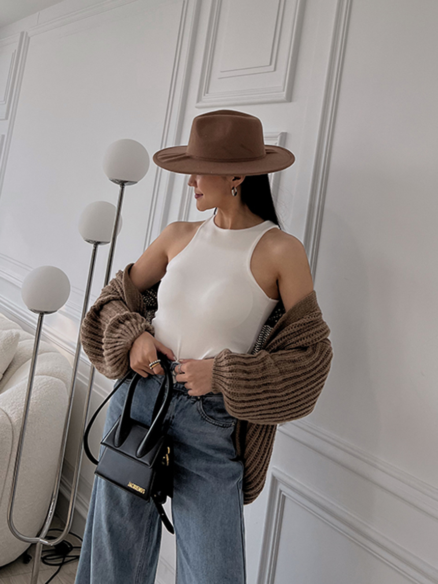 削肩圓弧內杯背心*3色