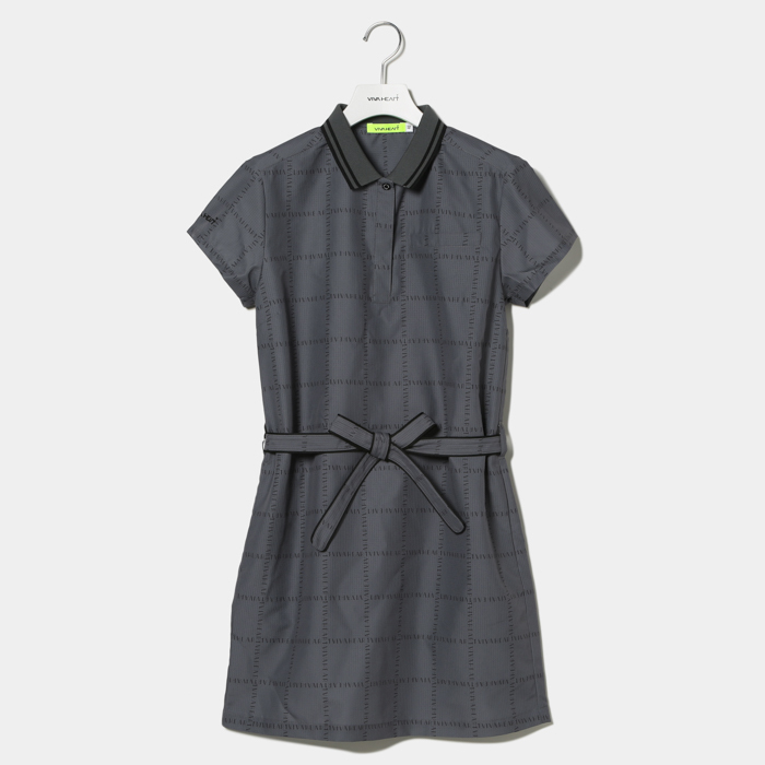 女士 格紋彈力短袖連衣裙