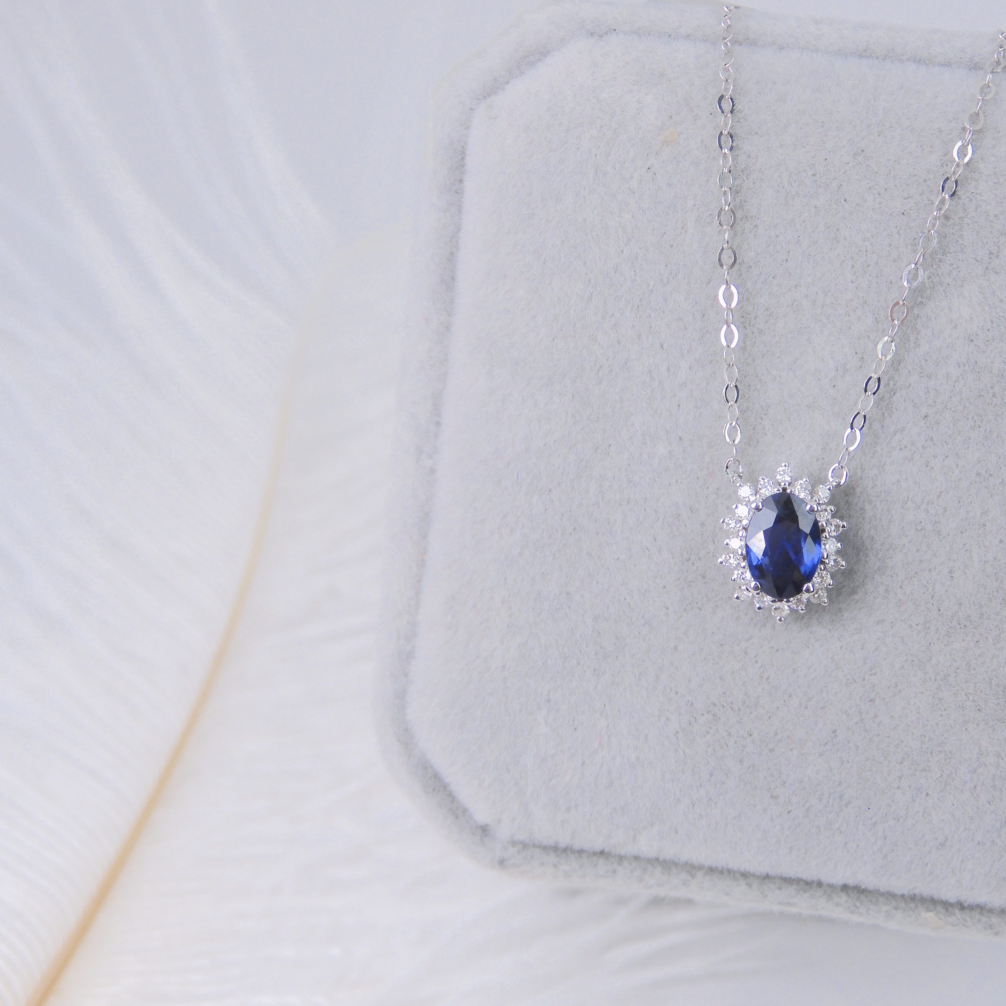 18K金 0.55ct 藍寶石項鏈