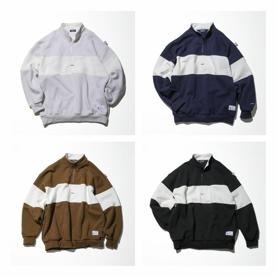 NAUTICA Panel Border Cadet Collar Fleece Sweatshirt 搖粒絨 大學T 現貨