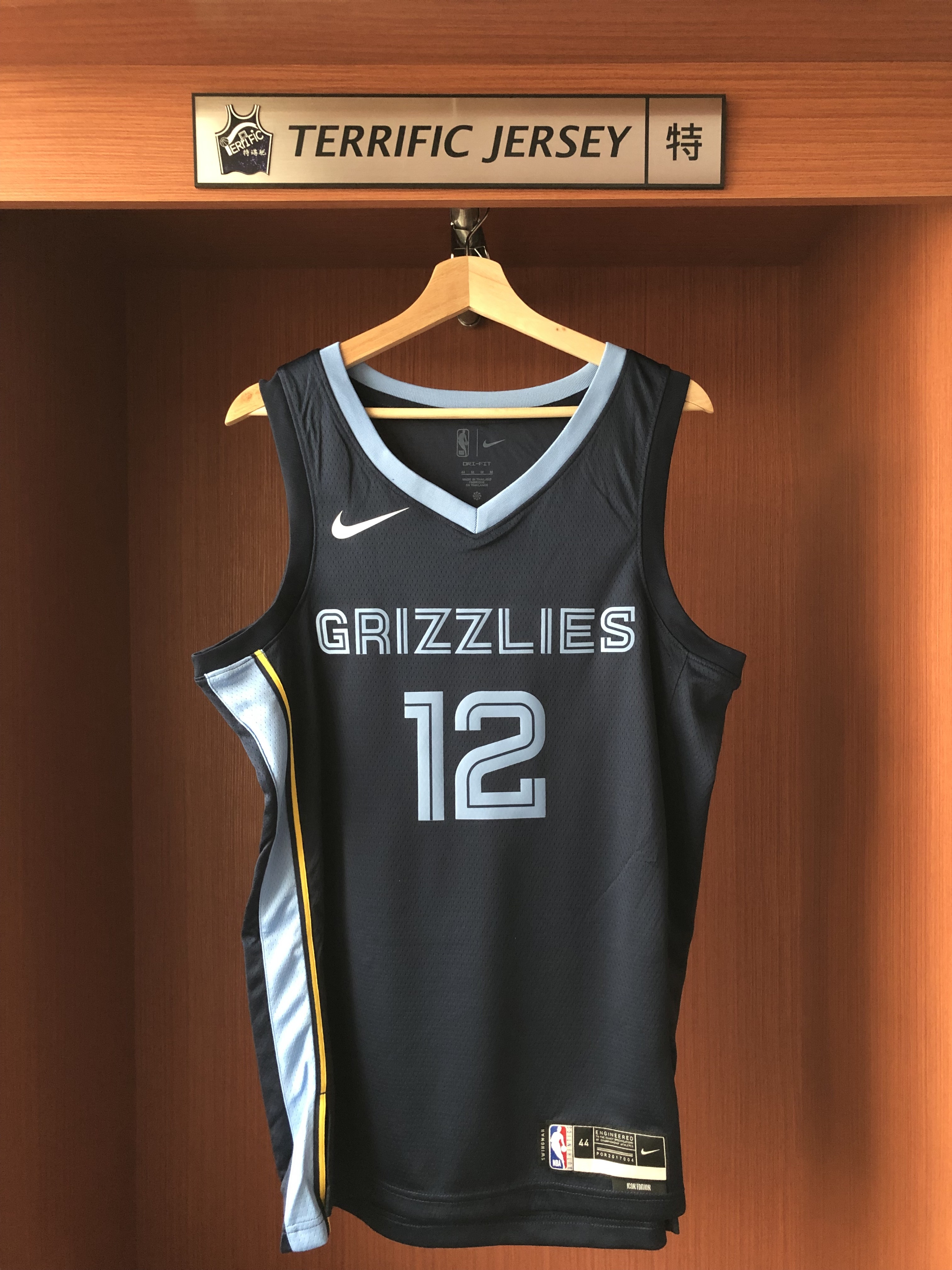 NBA球衣 Ja Morant 曼非斯灰熊深藍 Icon Nike Swingman 球迷版 熱轉印 全新