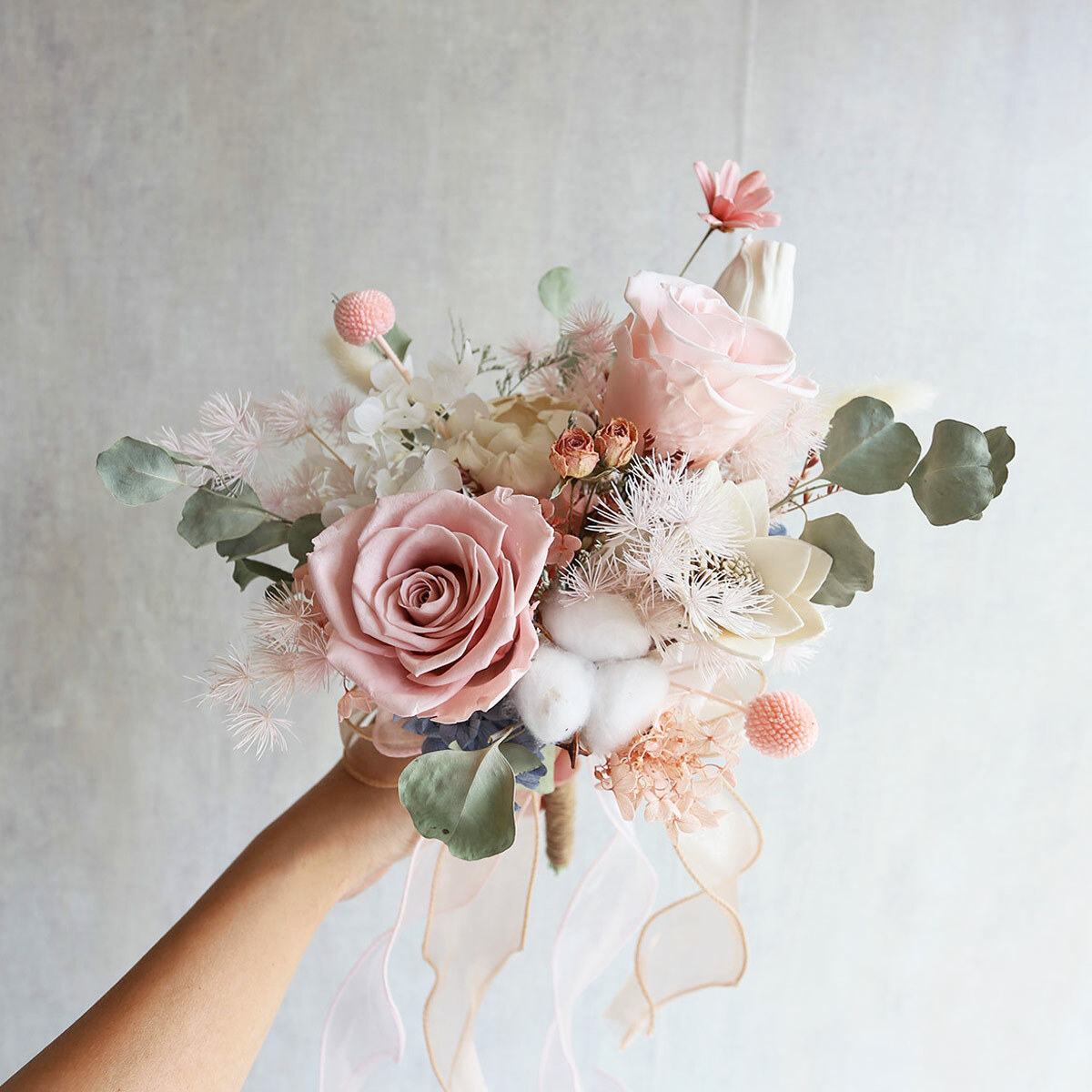 NO07｜裸粉色系新娘捧花