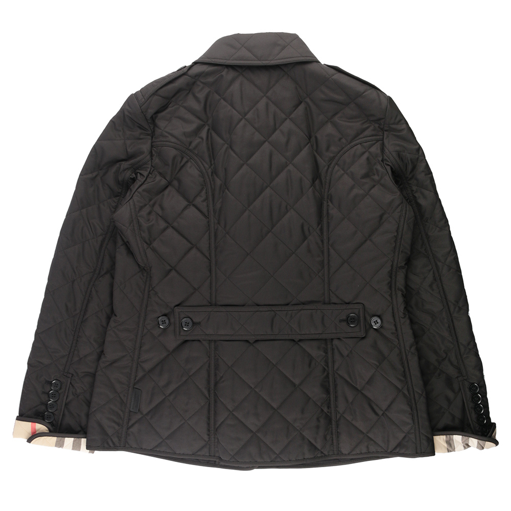 【BURBERRY】菱格紋棉質輕型外套(黑色)