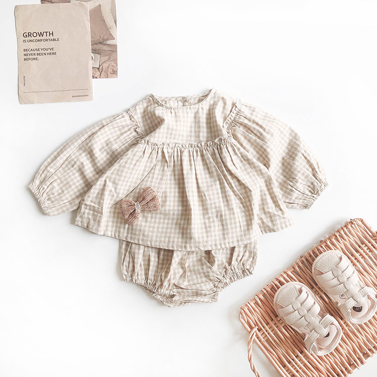 格子屁屁褲套裝