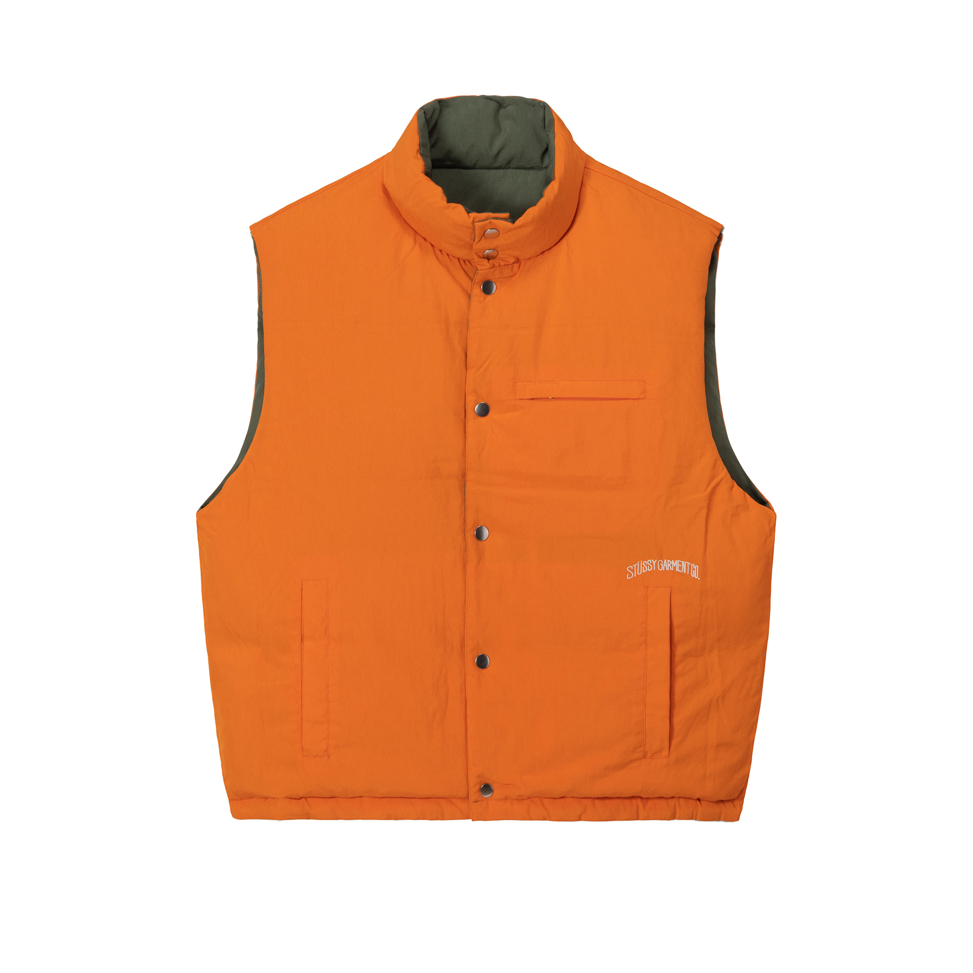 車庫服飾】STUSSY 22FA REV. DOWN WORKGEAR VEST 雙面穿尼龍鋪棉背心