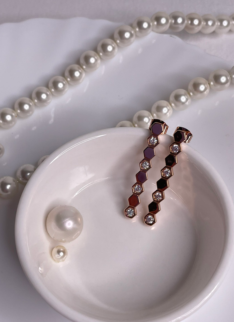 [現貨]《現正分手中》直線六角鑽耳環