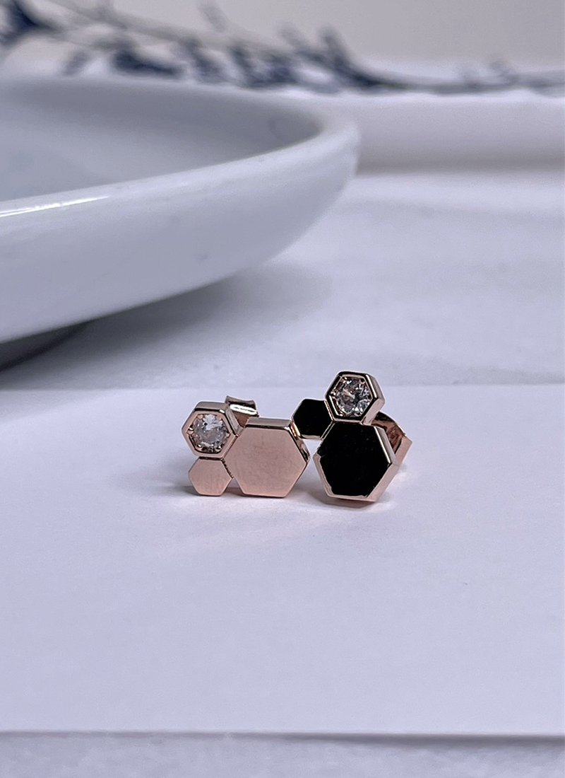 [現貨]《現正分手中》蜂窩六角耳環