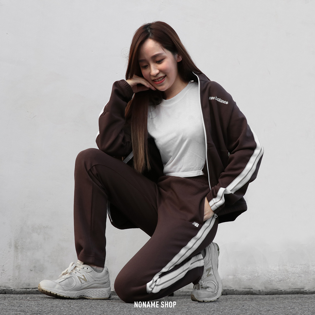 NEW BALANCE NB 運動 套裝 外套 長褲 套裝 咖啡 (女款)