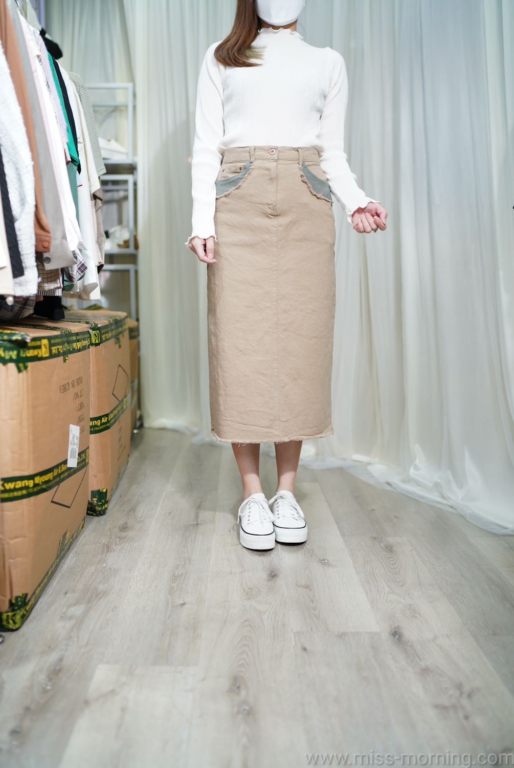 暗直紋款上衣(12851)&彈彈拼色裙(33433)