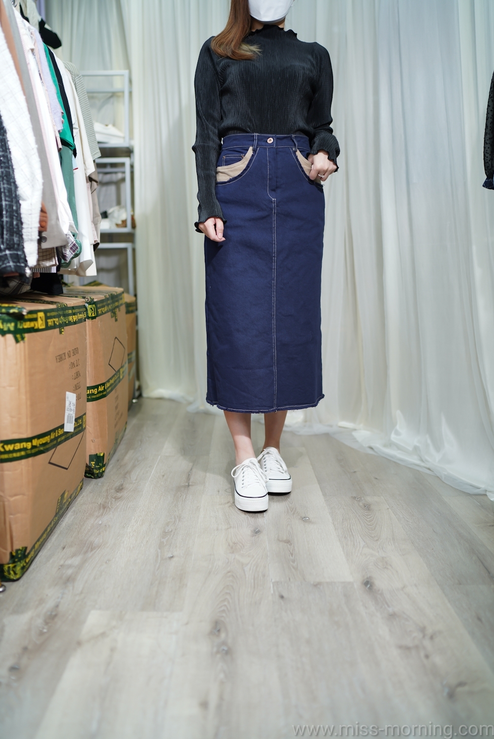 暗直紋款上衣(12851)&彈彈拼色裙(33433)