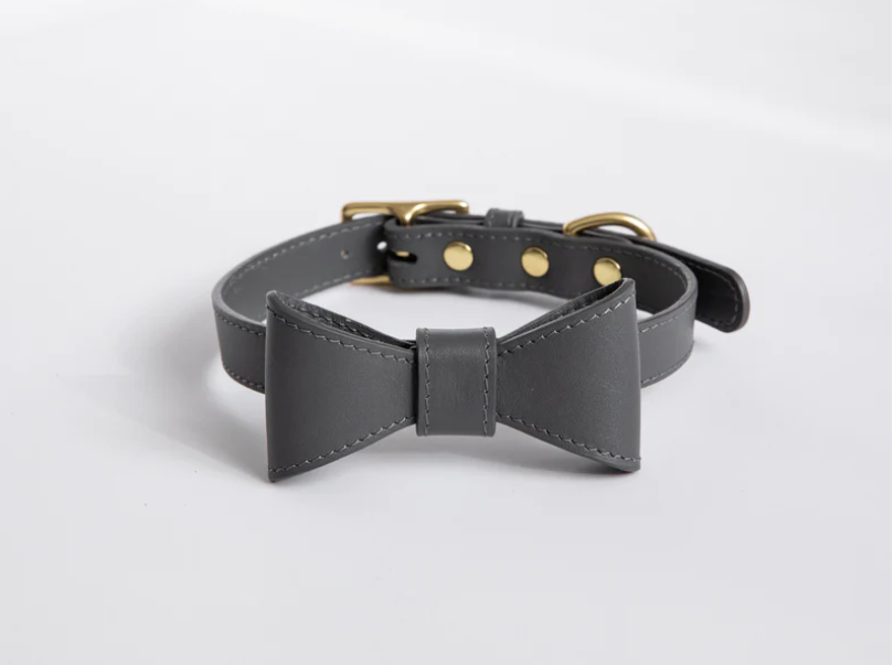Pipolli - Stone grey Collar with removable bow