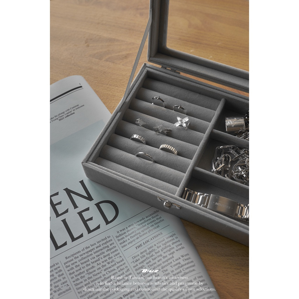 【BLUZ】飾品收納盒 灰綠 飾品盒