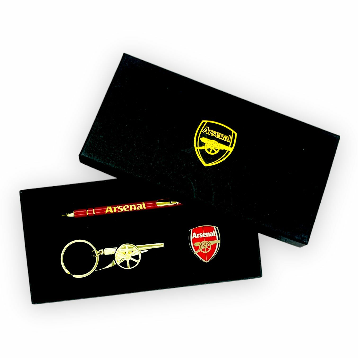 阿仙奴名貴鎖匙扣,襟章,筆套裝