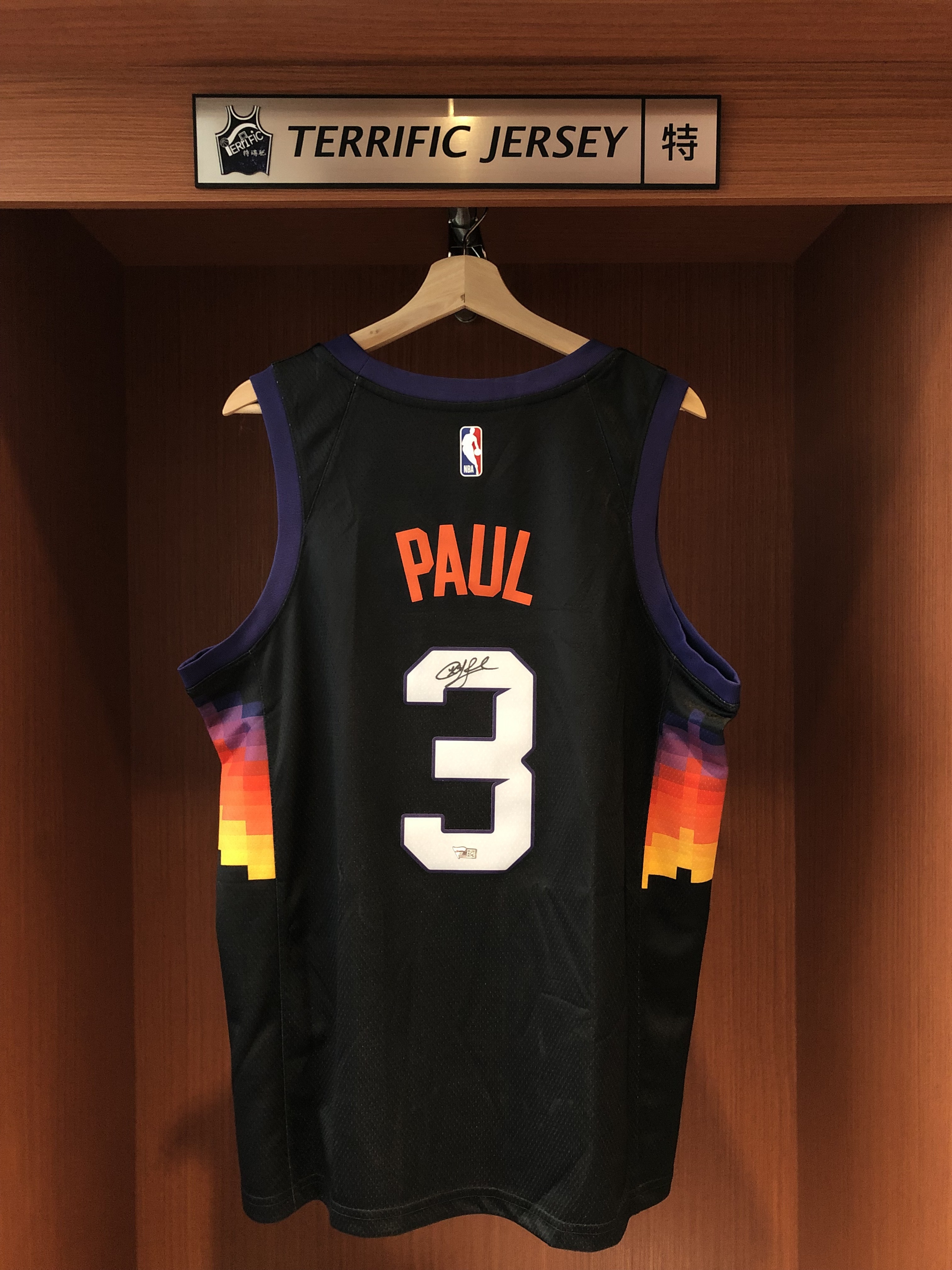 NBA球衣 親簽含認證 Chris Paul 鳳凰城太陽城市 City Nike Swingman 球迷版 熱轉印 Fanatics 官方雷射編號 全新