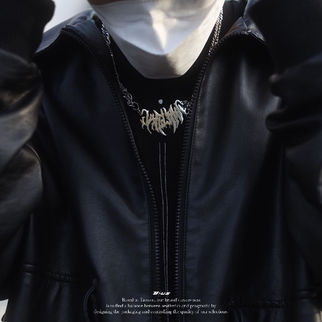 【BLUZ】 酸性字體古巴項鍊 Y2K