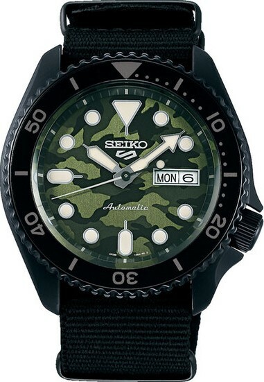 萬年鐘錶 - SEIKO  5 Sports   綠迷彩機械水鬼  SRPJ37K1 / 4R36-13B0G  錶徑42.5MM