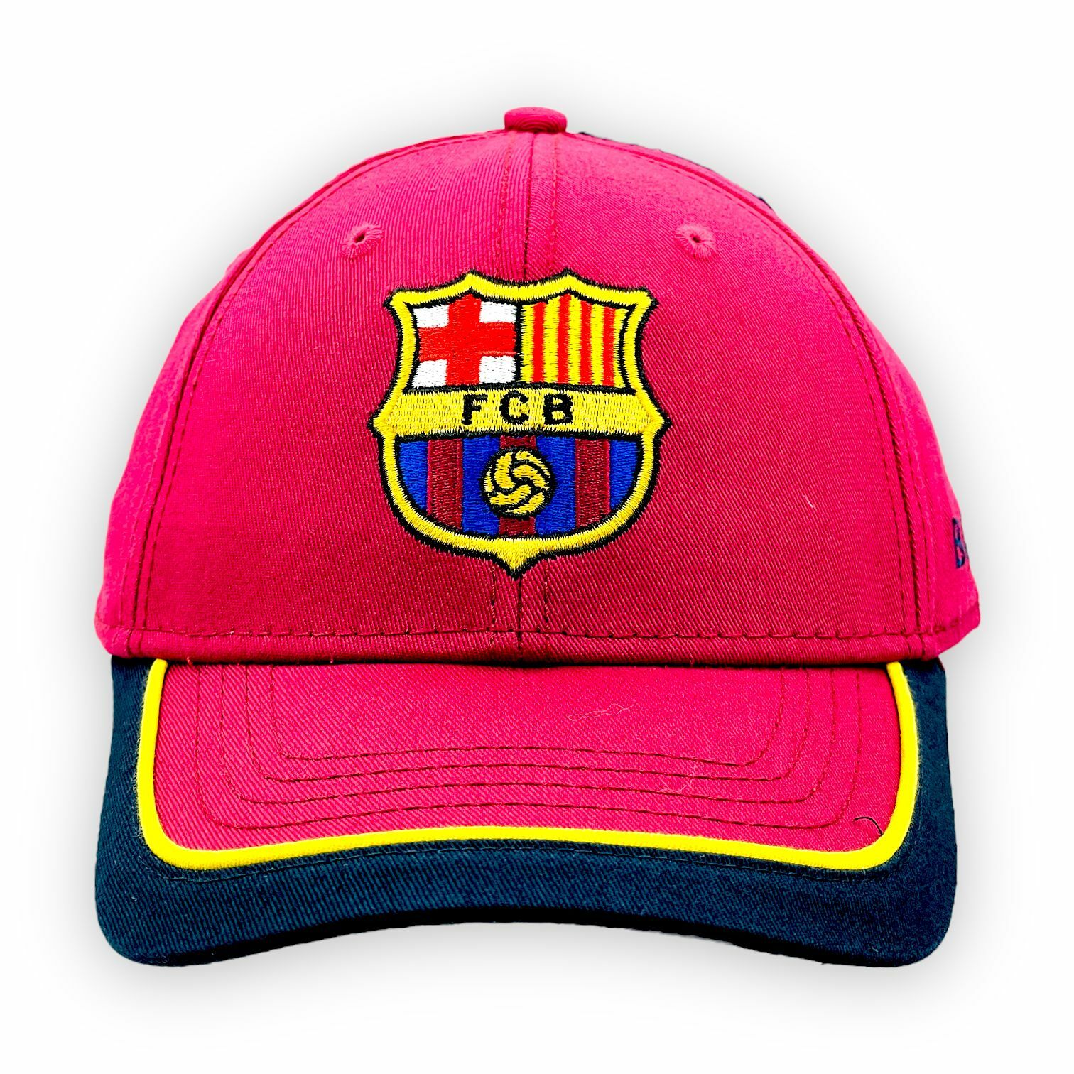 巴塞隆拿棗紅色深藍黃邊帽