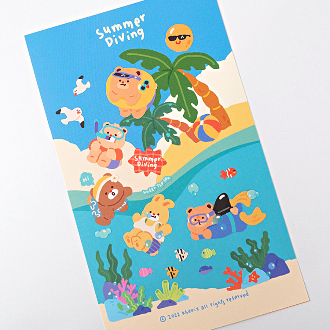 Khakiz Sticker－Summer Diving (Korean Stationery Brand)