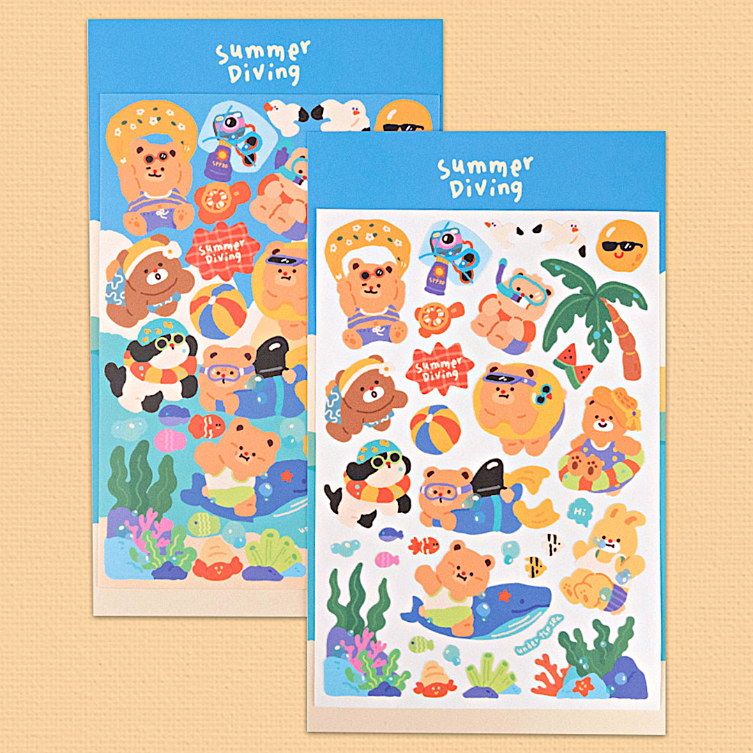 Khakiz Sticker－Summer Diving (Korean Stationery Brand)