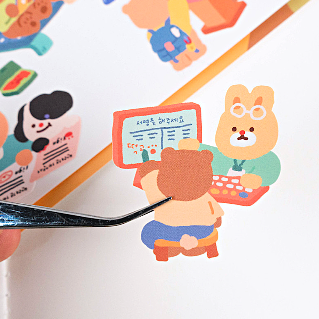 Khakiz Sticker－Town Center (Korean Stationery Brand)