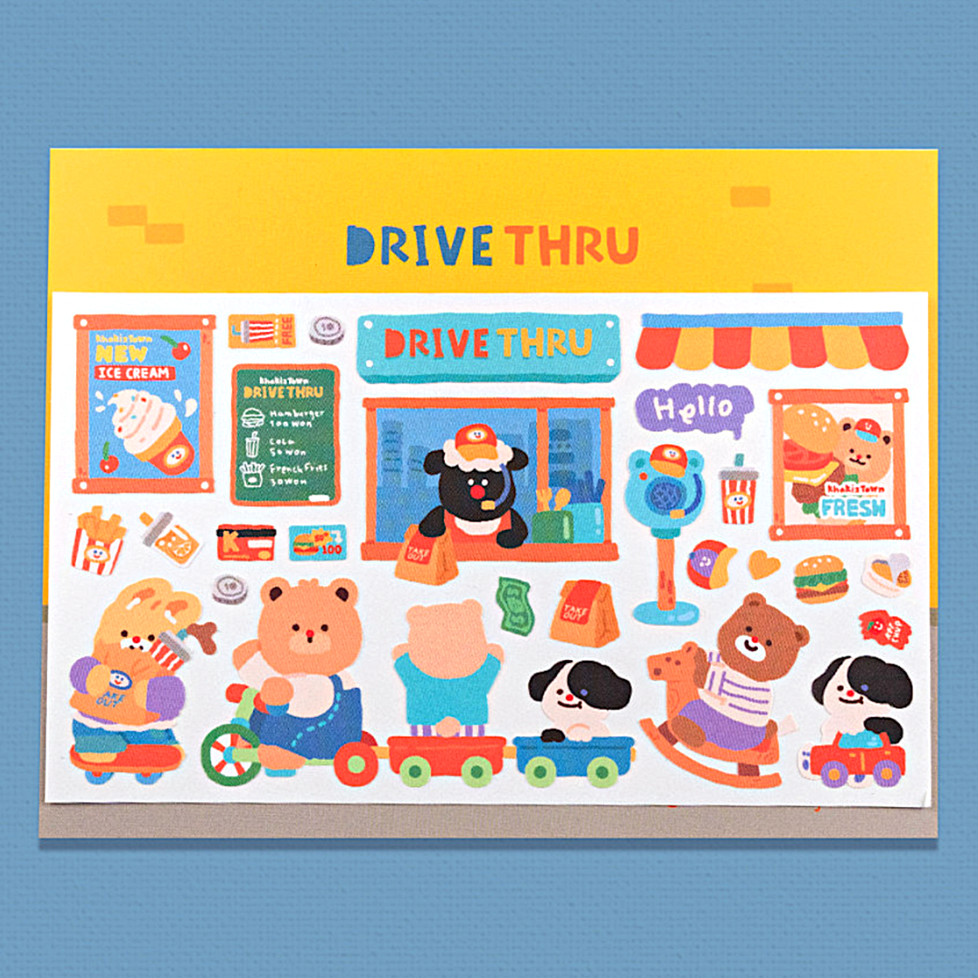 Khakiz Sticker－Drive Thru (Korean Stationery Brand)