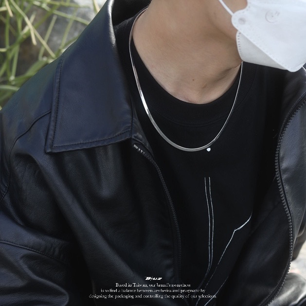 【BLUZ】316L 鱗片扁蛇骨項鍊