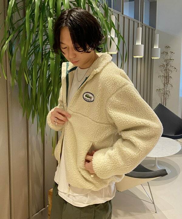 LACOSTE × BEAMS 別注Fleece Boa Blouson 毛毛外套