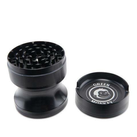 GREEN MONKEY 63MM CHACMA 4PC MAGNETIC ZINC HERB GRINDER WITH ASHTRAY