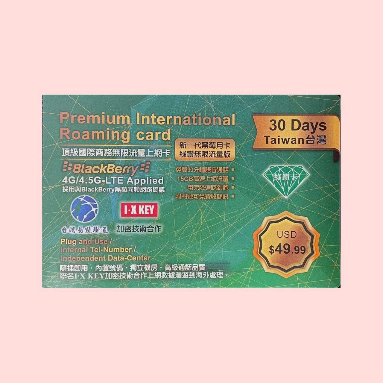 一代綠鑽商務卡｜上網簡訊每月拋棄款〈史上隱私最高安全等級、不記名SIM卡、隨插即用、免證件、簡易登記開通〉